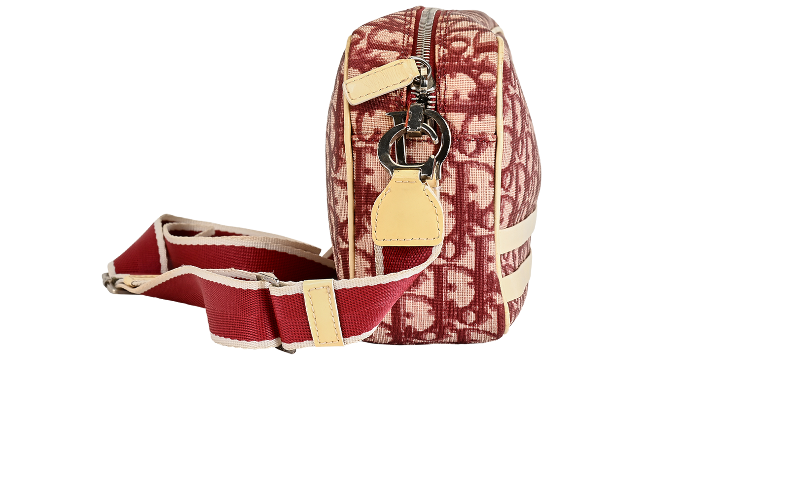 Oblique Trotter, &pound;495, Handbags, Red/White, Canvas, Side view